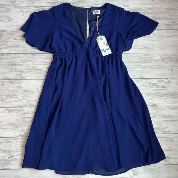 Show Me Your Mumu Navy Baby Shower Dress Size Large NWT - Picture 2 of 5
